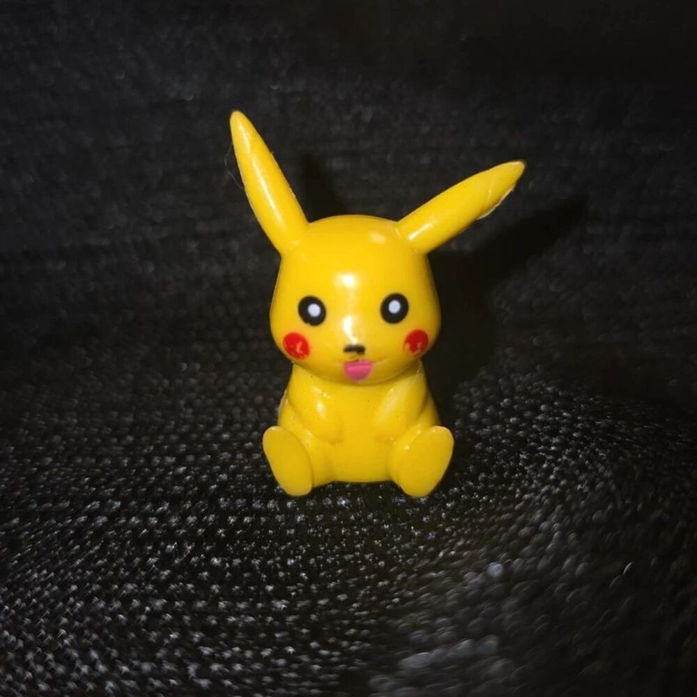 Pikachu Pokemon Mini Figure 1" Micro Tiny Yellow PVC Sitting Collectible